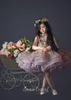 Söta korta blommaflickaklänningar för bröllopsspets 3d blommor Appliced ​​Birthday Wear First Communion Dress Glitter Luxury Girls Pagea5940132