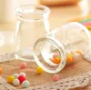 100 ML MIni Glass Stash Container Pudding cup Jar Storage Bottles with Llids Milk Yoghourt Jelly Mousse Bottle Tobacco Herb Candy Jam Jars