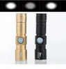 強力なUSBハンディLEDトーチUSB充電式フラッシュライトポケットミニLED懐中電灯ズーム可能なランプビルドイン18650ハンティングキャンプ用バッテリー