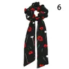 18 pçs / lote transporte da gota Bohemian Polka Dot Floral Impresso Fita Bow Scrunchies Mulheres Faixa de Cabelo Elástico Cachecol Laço de Corda Acessórios Para o Cabelo