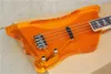 New 4 Strings Acrylic Orange Body Electric Bass Guitar with Rosewood Fingerboard,Chrome Hardware,Can be customized