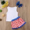 Baby-Baseball-Bekleidungssets für Kinder, ärmellos, mit Monogramm-Shorts mit LOVE-Brief-Aufdruck, Hemdhose für den Unabhängigkeitstag, 3 Teil/Set BY0991