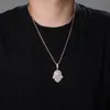 New Arrived Hand Pendant Necklace with 4mm Tennis Chain Cuban chain Gold Silver Iced Out Cubic Zircon Hip Hop Rock Jewelry