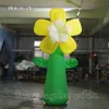 Fontes do partido personalizado flor de florescência inflável da altura de 3m com a haste verde para a decoração do tema do shopping