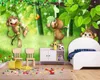 Benutzerdefinierte 3D-Tiertapete Schöne Cartoon-Tierlandschaft Kinderzimmer Hintergrund Wandmalerei HD Dekorative Tapete