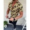 여름 새로운 남자의 반소매 셔츠 바닷가 바람 야자열매 잎에 의하여 인쇄되는 유행 대중적인 셔츠