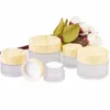 5G 10G 15G 30G 50G Frosted Glass Makeup Cosmetische Crème Container Face Cream Jars Essence Lotion Fles met Hout Grain Cap