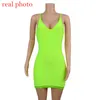 Cryptographic Neon Verde Moda Ruched Espaguete Strap Mulheres Vestido Mulheres Bodycon Summer Sexy Sem Mangas Mini Vestidos Festa Clube Y19052901