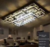 Lámpara de techo de cristal LED moderna de lujo Lámpara de techo cuadrada K9 Candelabros de techo de cristal para sala de estar Dormitorio Restaurante Ligh234S