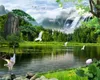 3d Mural Wallpaper Beautiful Asuka Lake Fantasy Waterfall Landscape Living Room Bedroom TV Background Wall Wallpaper