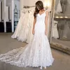 Plus La Taille Sirène Robes De Mariée En Dentelle Appliqued 2021 Sexy Bretelles Spaghetti Vestidos De Novia Balayage Train Dos Nu Mariées Robes AL2869