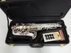 Brass Alto Saxophone Silver Plated Eb Tone E Flat Brand A-992 Musical Instrument Sax With Case Free Shipping