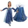 New snow queen dress Printed dresses Winter Long Sleeve Coat Princess Party Full Dress Performance Skirt 38T Whole JY9189629490