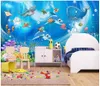 3D photo wallpaper custom 3d wall murals wallpaper Dream Underwater World Beautiful Underwater World Children's Room Kids Room Wall