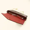 POCHETTE FELICIE High Quality Women Fashion Stylish Chain Wallet Cross body Bag Clutch Shoulder Bag in Brown Canvas Zip Pocket Du192p