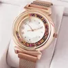 Fashion Brand beautiful Watches Women's Girls Colorful crystal style steel metal Magnetic band quartz wrist watch L08255w