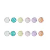 6 pair/Set Women's Shiny Resin Ear Stud with Round Bling Druzy Stone For Girls Cute Earrings Set 2019 Fashion Jewelry Gift