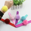 Solide Farben Pompon Clap Armband Nette Kinder Silikon Slap Snap Armband Baby Schmuck Party Festival Geschenk TTA1801