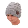 ファッション子供帽子ウールニット帽子ベビーシンプル肥厚フード付き暖かい帽子
