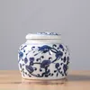 porcelain powder storage pot ceramic pot sealing pot general small ceramic powder mini tea canister Blue and white