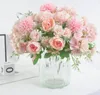 7 cabeças hortênsia bouquet simulação hortênsia peony bouquet segurando flores de casamento decoração adereços fotografia casa