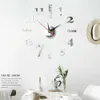 Wall Clock Watch Large Modern DIY Sticker Decal Simple 3D Roman Numal Home Kit 5061804