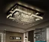 Nieuwe Moderne Luxe Pandant Lichten Rechthoekige LED K9 Kroonluchters Plafond Gemonteerde Fixutres Foyer Lampen Verlichting Voor Living Roo336F
