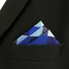 KH2 Hanky a quadri blu argento nero fazzoletto da uomo cravatte jacquard tessuto fazzoletto da taschino regalo9319319