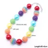 Kind klobige Halskette Mädchen Regenbogen Blase Schönheit Perlen Halskette Kinder Boutique Geburtstag Schmuck Zubehör Mädchen Geschenk