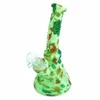 6.6'' water pipe Christmas bend beaker bong 170mm*68mm silicone beaker pipe Dab Rig with glass bowl smoking tobacco Oil Rig