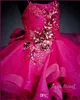 2019 Belle robe de bal filles Pageant robes Fuchsia petit bébé camouflage robes de fille de fleur avec des perles sur mesure Made6630593