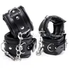 Bondage PU Leather Stuffed Hand Cuffs Ankle Cuffs Neck Collar Set Bdsm Restraint Limit A45