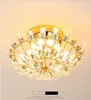 Modern luxury atmosphere round amber crystal LED bedroom ceiling lamp for lobby living room villa club hotel restaurant