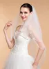 Pretty Elegant Twotier Pearl and Bead Edge Hip Length White Ivory Champagne Red Black Purple Pink Wedding Veil Meidingqianna Bran5372851