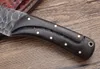 Hochwertiges klassisches Outdoor-Jagdmesser mit fester Klinge, 9Cr18Mov, handgeschmiedete Klinge, voller Zapfen, Ebenholzgriff, gerades Überlebensmesser