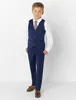 Custom Made Made Kids Wedding Tuxedos przystojny 3 sztuki Peaked Lapel Spodnie Garnitku Przystojny Chłopiec Formalne zużycie (kurtka + kamizelki + spodnie)