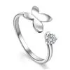 Gratis Verzending Ring Crystal Butterfly Single Ring Open Design Nieuwe Meisje Vrouw Gift Sterling Zilveren Sieraden