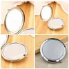 Rond Argent Mini Compact Miroirs Femmes Lady Girl Mini Beauté Métal Maquillage Cosmétique Maquillage Rond Miroir De Poche RRA2286