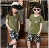 Retail Summer Big Boys Girls Camouflage Vêtements Ensembles Enfants T-shirt À Manches Courtes + Shorts 2pcs Set Enfants Camouflage Costume Summer Camp Outfits