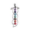 7 Chakras Cristal de corte Colgante Cristal Reiki Healing Balance - Estilo de terapia de yoga