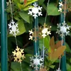 4 m Fiocco di neve Decorazione pendente di Natale Fiocco di neve Ghirlande di carta Tirare bandiera Inverno Festa a tema Banner Bunting ZC1126