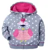 Barnkläder Coats Animal Print Hoodie Fashion OuterWear Casual Sweatshirts Långärmad tröja Tecknade Pulloves Jumper Jacket Tops B4332