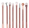 4pcs Blackhead Extractor Ultrasone porie Cleanser Rose Gold Black Dots Acne Blemish Remover Naalden Set Black Spots Pore Cleanser Tool