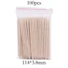 NAT006 100 pz Nail Legno Spingipelle Remover Nail Art Stick Bastoncini di legno arancione Rimozione cuticola Manicure Nail Art Tools2645091