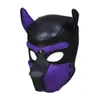 2020 Máscaras de festa Pup Puppy Play Dog Hood Máscara Acolchoada Látex Borracha Role Play Cosplay Full HeadEars Máscara de Halloween Brinquedo Sexual para Coup1240947