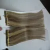 40pcs tejp i remy mänskliga hårförlängningar Dubbelt ritat hår rakt osynligt hudväft PU-tejp på hårförlängningar 200g