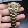 Moissanitepopular Men's Fashion Wristwatch Gold Stainless Steel Watch Diamond Bezel Diamond Face Watch自動機械スポーツ時計2023