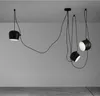 Nordisk personlighet diy spindel hänge ljus vit eller svart trumskugga modern hängande lampa justerbar hängande trumma ljus fixtur