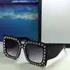 Luxo-2018 Mulheres Designer de Óculos De Sol 0145 Grande Quadro Elegante Especial Com Brilhante Diamante Quadro para as mulheres sunglassses Qualidade Superior Com Caso