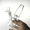 7 Inch Glass Water Bongs Dab Rig with Hookah 14mm Female Downstem Male Bowl Thick Recycler Beaker Bong for Smoking